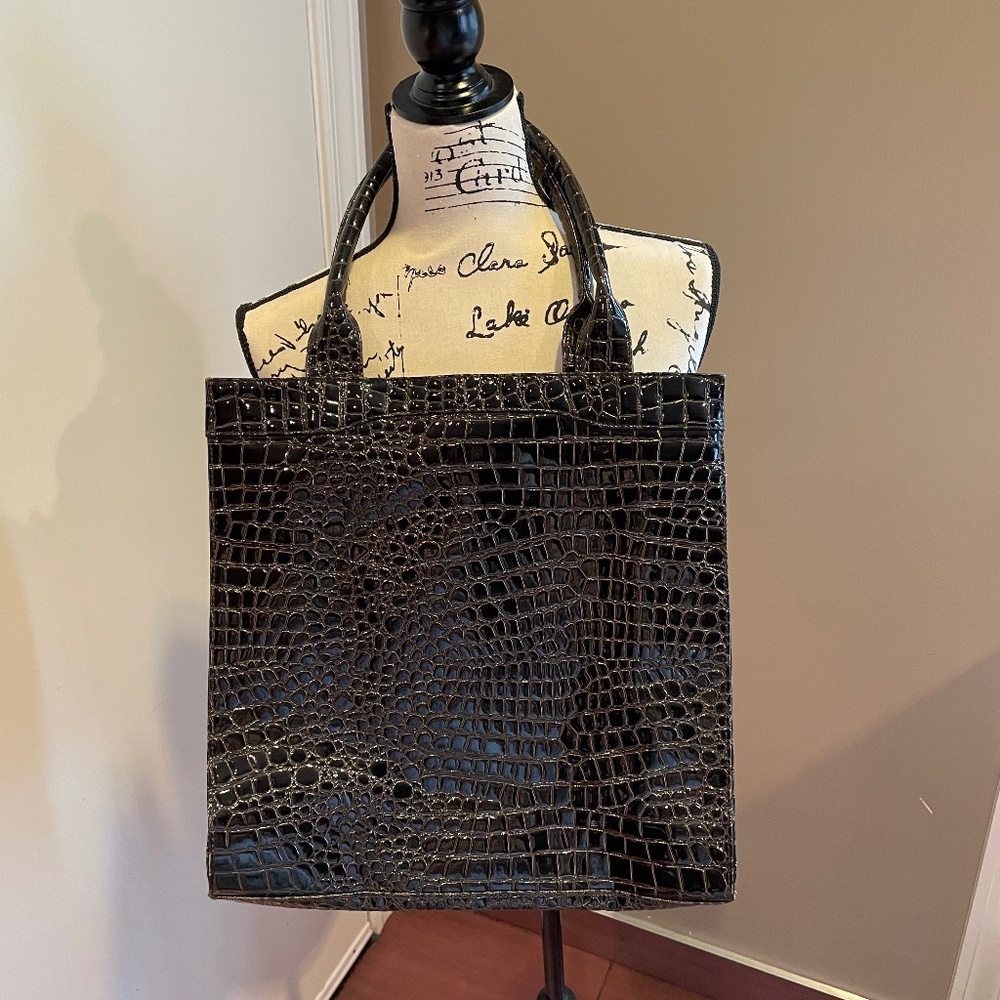 Toss Designs embossed patent leather tote